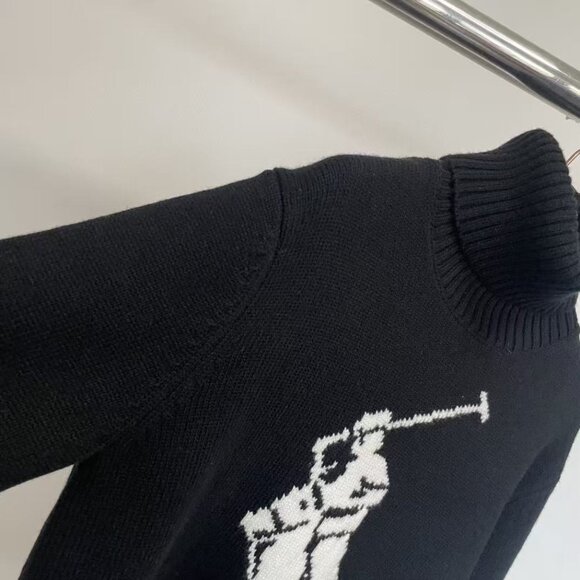 Polo Ralph Lauren Classic cashmere turtleneck Black women's sweater - Picture 4 of 10